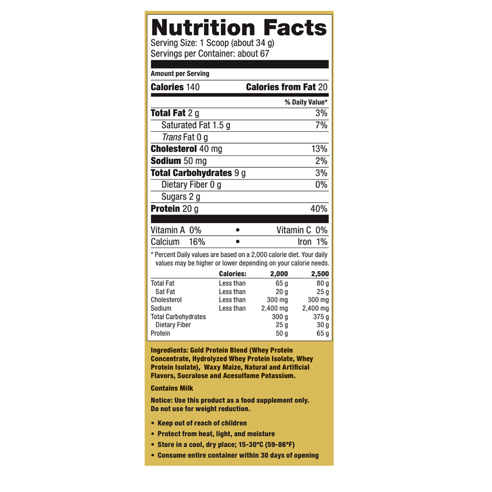 ULTIMATE NUTRITION WHEY GOLD 2.27 KG 67 SERVINGS - Image 2